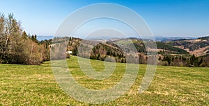 View from Vrchrieka hill in Javorniky mountains in Slovakia