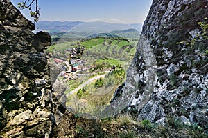 View from Vrsatec castle rock in Biele Karpaty