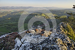 View from Vrsatec rocks in Biele Karpaty towards east