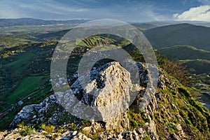 View from Vrsatec rocks in Biele Karpaty towards south