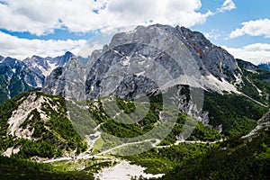 View of Vrsic Pass in Julian Alps