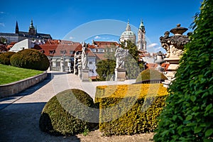 View from Vrtbovska garden unique baroque garden to Prague castle