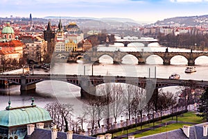 A view of the Vtlava River in Prague