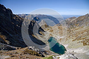 Pohled z Východné Vysoké Tatry národního parku Vysoké Tatry, Slovensko