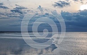 View on the Wadden sea, mudflats galore