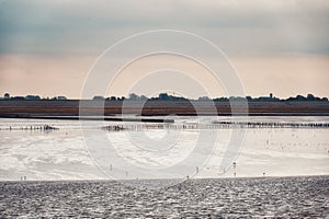 View on the Wadden sea, mudflats galore