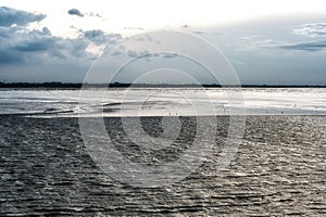 View on the Wadden sea, mudflats galore