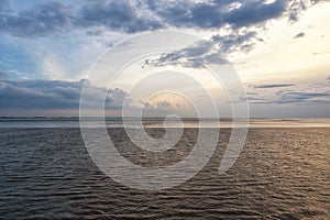 View on the Wadden sea, mudflats galore