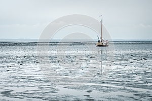 View on the Wadden Sea from Schiermonnikoog Friesland, the Netherlands photo