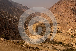 View of Wadi Dana, Jordan towards to Wadi Araba