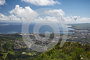 View of Wailuku and Kahului from Iao Valley, Maui, Hawaii, USA