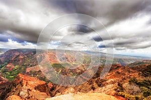 View at the Waimea Canyon on Kauai island in Hawaii.