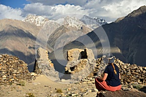 View on the Wakhan valley in the Pamir mountain inTajikistan