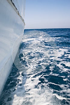 View from the walking yacht on the sea