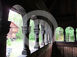 View from a stave church at the Norsk Folkemuseum