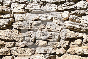 View of a wall of stones of irregular shapes Backgrounds textures for graphic design