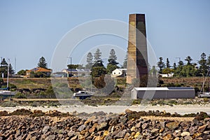 View of Wallaroo copper Smelter Chimney on a sunny day