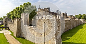 View of the walls of the Tower of London