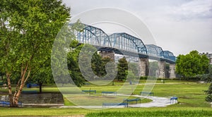 View of Walnut Street Bridge, Chattanooga, Tennessee USA