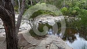 View of the Walpole River Western Australia in autumn.