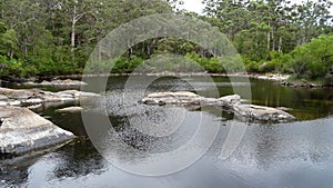 View of the Walpole River Western Australia in autumn.