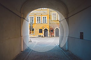 View on Warsaw old town street