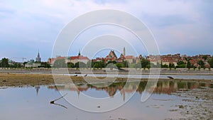 View on Warsaw Old Town from Visla river