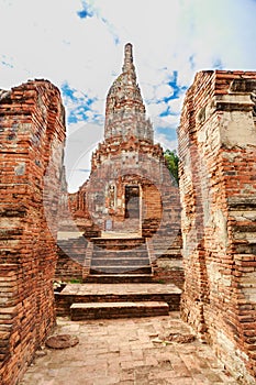 View of wat chaiwatthanaram temple, ayutthaya, thailand