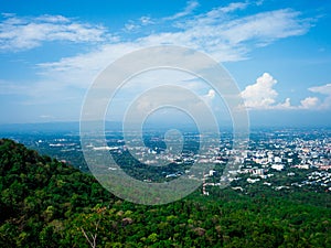View on Wat Phrathat Doi Suthep Temple in Chiang Mai, Thailand.
