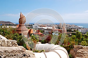 The view on water attraction in Siam waterpark