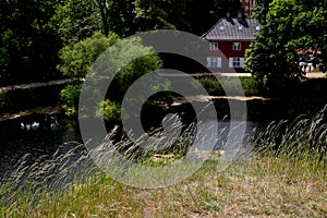 View of the water moat of the Kastellet fortress in Copenhagen