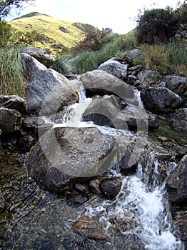 Water stream at a reserve near Villa de Merlo, Argentina photo