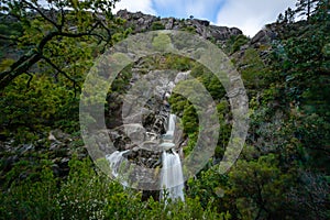 View of waterfall of Arado on Peneda Geres National Park, Portugal