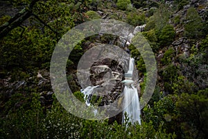 View of waterfall of Arado on Peneda Geres National Park, Portugal photo