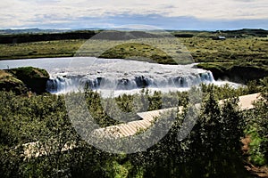 A view of a Waterfall in Iceland near Gulfoss