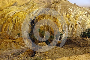 View of the waterfall oasis Shebika Tunisia horizontal