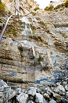 View of waterfall uchan-su in Crimean mountains