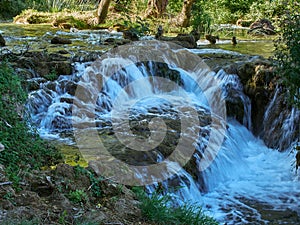 View of the waterfalls and cascades of Skradinski Buk on the Krka river. Krka National Park