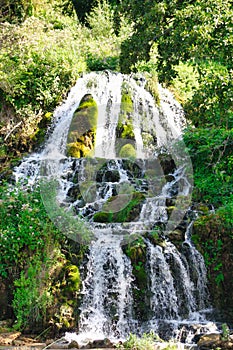 View of the waterfalls and cascades of Skradinski Buk on the Krka river. Krka National Park, Dalmatia, Croatia