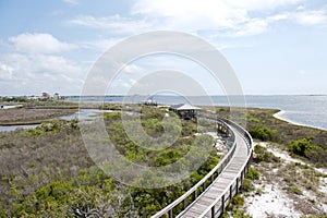 A view of the waters of Big Lagoon from the boardwalk at Big Lagoon State Park in Pensaocla, Florida