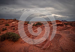 View of Wavy Stones Made with Red Rock