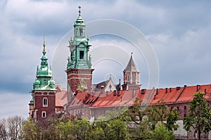 view of a Wawel castle in Cracow, Poland