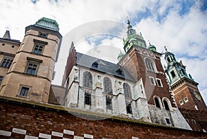 A view of a Wawel castle with Gardens and cathedra, Cracow photo