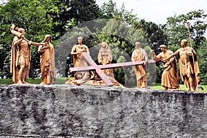 A view of the Way of the Cross in Lourdes