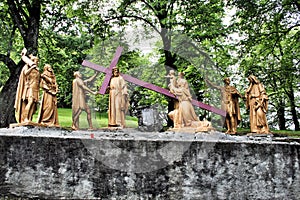 A view of the Way of the Cross in Lourdes