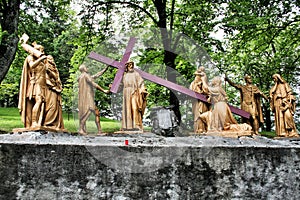 A view of the Way of the Cross in Lourdes
