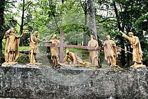 A view of the Way of the Cross in Lourdes