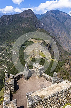 View from Waynapicchu to Machu Picchu, Peruvian Historical San