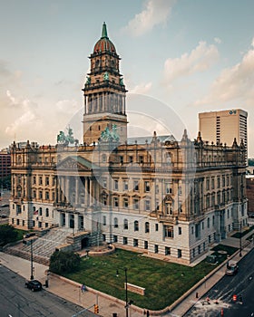 View of the Wayne County Building, in downtown Detroit, Michigan