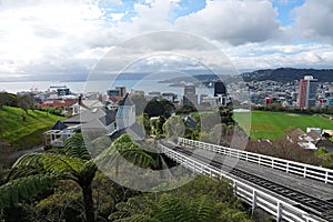 View of Wellington next to cable car , New Zealand